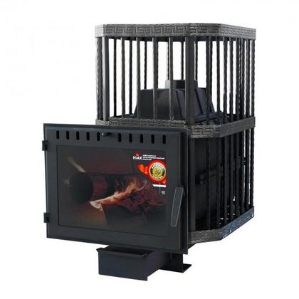 Печь для бани НМК Сибирь Сибирь-18 сетка квадрат панорама в Анапе