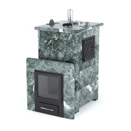 Газовая печь для бани ИзиСтим «Сочи-М2» в кожухе из змеевика в Анапе