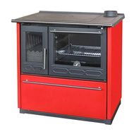 Отопительная печь Plamen 850 Glas красная труба справа