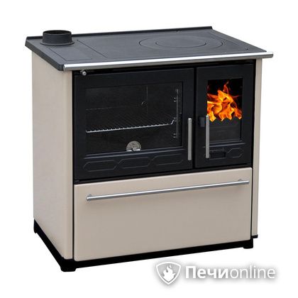 Отопительно-варочная печь Plamen 850 Glas крем труба слева в Анапе