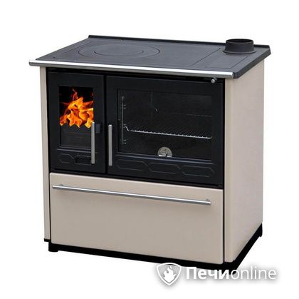 Отопительно-варочная печь Plamen 850 Glas крем труба справа в Анапе