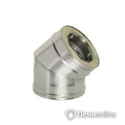 Дымоход Дымок Колено 45° с изоляцией 0,8 мм. OTFR45 150/230 в Анапе