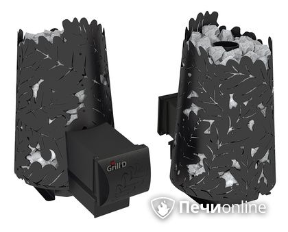 Дровяная печь-каменка GrillD Dubravo mini long black в Анапе