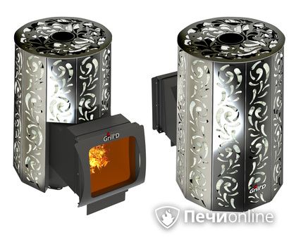 Дровяная печь-каменка GrillD Violet window long Max Жадеит 100 в Анапе