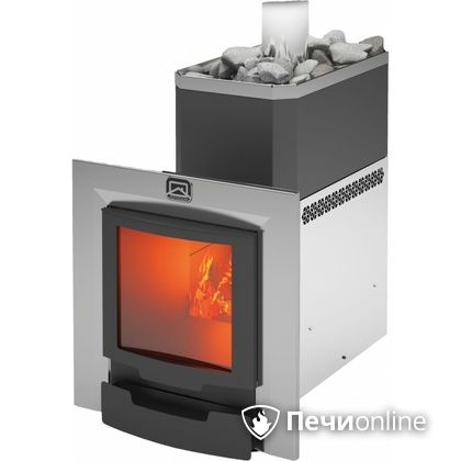 Дровяная банная печь Теплодар Русь 12 ЛНЗП Панорама Профи (дверь 17 с обрамлением) в Анапе