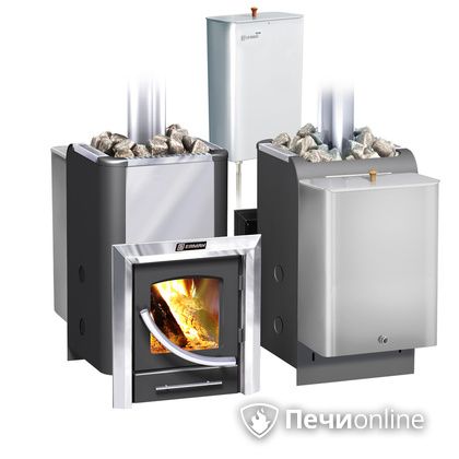 Дровяная банная печь Ермак Элит 20-ПС стекло нержавеющая сталь регулируемый тоннель в Анапе