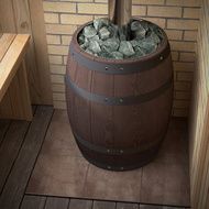 Дровяная банная печь TMF Вариата Inox Витра Баррель палисандр