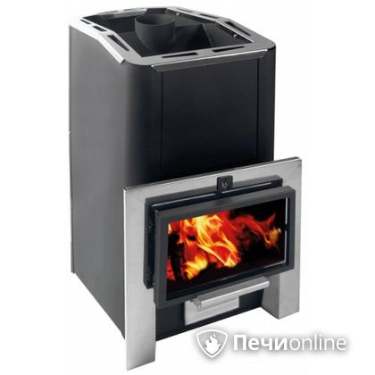 Дровяная банная печь Конвектика Ниагара 18 Плазма антрацит в Анапе