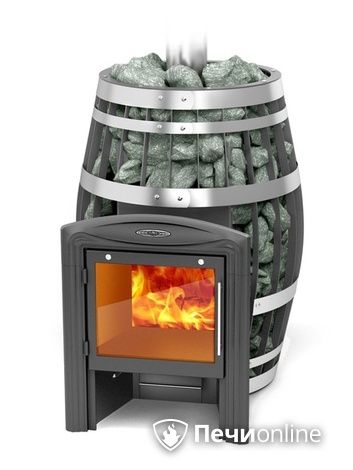 Дровяная банная печь TMF Саяны XXL 2015 Inox Витра с закрытой каменкой и теплообменником в Анапе