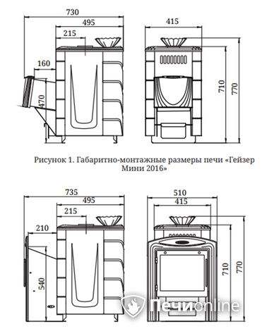 Дровяная печь-каменка TMF Гейзер Мини 2016 Carbon ДН КТК ЗК ТО антрацит в Анапе