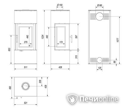 Печь-камин Kratki THOR/VIEW в Анапе