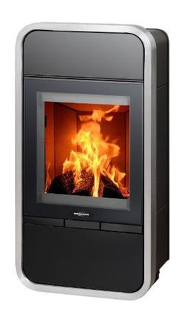 Печь-камин ABX Smart (Trim), черная, нержавеющая сталь в Анапе