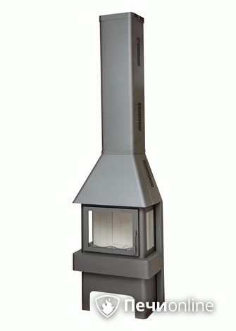 Печь-камин Бавария (Экокамин) 3 Стекла 12 кВт серая/черная в Анапе