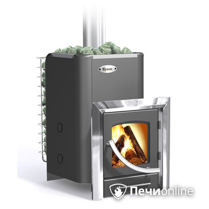 Дровяная банная печь Ермак 12ПС с панорамным стеклом в Анапе