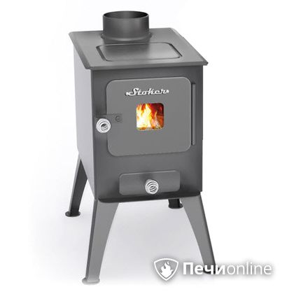 Печь-буржуйка Ермак садовая со стальной плитой со стеклом в Анапе