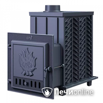 Дровяная банная печь Гефест ЗК-30 чугунная дверца закрытая каменка в Анапе
