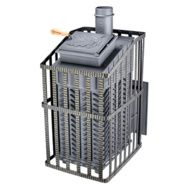 Дровяная банная печь Гефест ЗК Ураган-30 (М) дверца со стеклом сетка-каменка