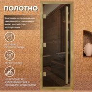 Дверь для бани Arta Премьер 60G Бронза с профилем под золото, 2100х700 мм