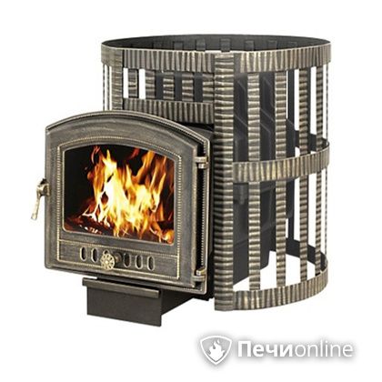 Дровяная банная печь Везувий Легенда Ковка 22 (224) чугун в Анапе