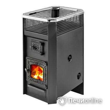 Дровяная банная печь Радуга ПБ-11 с теплообменником 6 мм прочистная дверца в Анапе
