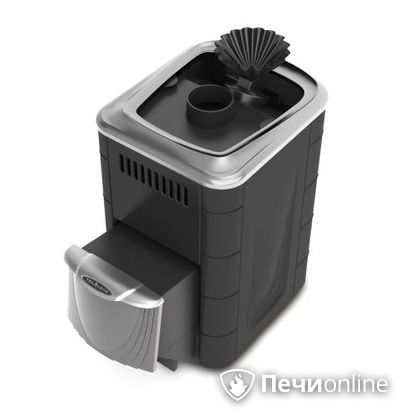 Дровяная банная печь TMF Гейзер Мини 2016 Carbon закрытая каменка нержавеющая дверь антрацит в Анапе