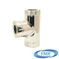 Дымоход УМК Сэндвич-тройник 90° D130х200 Н+Н 0.5 мм 0.5 мм. по воде