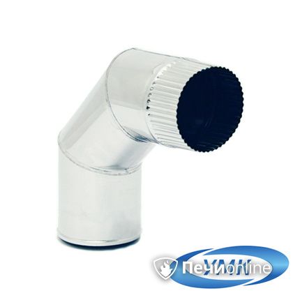 Дымоход УМК Отвод 90° D80 0.5мм нержавейка в Анапе