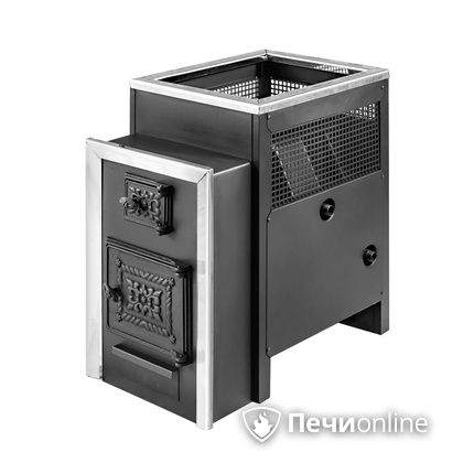 Дровяная банная печь Радуга ПБ-22 с теплообменником 6 мм прочистная дверца усиленная каменка в Анапе