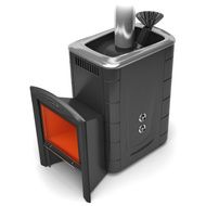 Дровяная банная печь TMF Гейзер 2014 Inox Витра с теплообменником антрацит