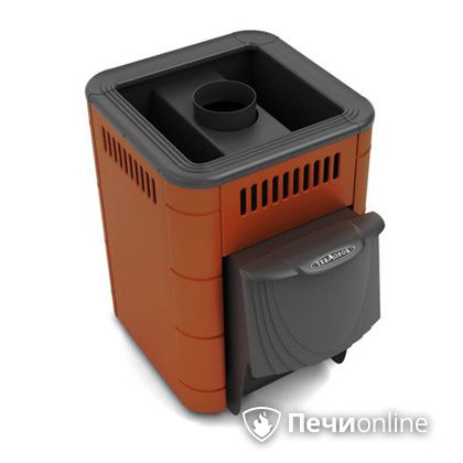 Дровяная банная печь TMF Оса Inox дверь антрацит короткий канал терракота в Анапе