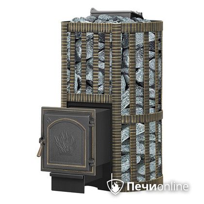 Дровяная банная печь Везувий Ураган Ковка 22 (271) с закрытой каменкой чугун в Анапе