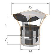 Дымоход Феррум Зонт нержавеющий 0.5 d-150 по воде