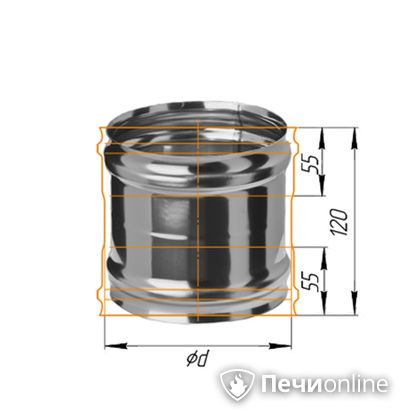 Дымоход Феррум Адаптер ММ для печи нержавеющий 08 d-200 в Анапе