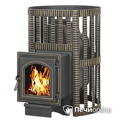 Дровяная банная печь Везувий Легенда Ковка 28 (270) чугун в Анапе