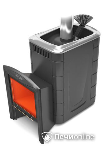 Дровяная банная печь TMF Гейзер Супер Inox Витра ЗК антрацит в Анапе